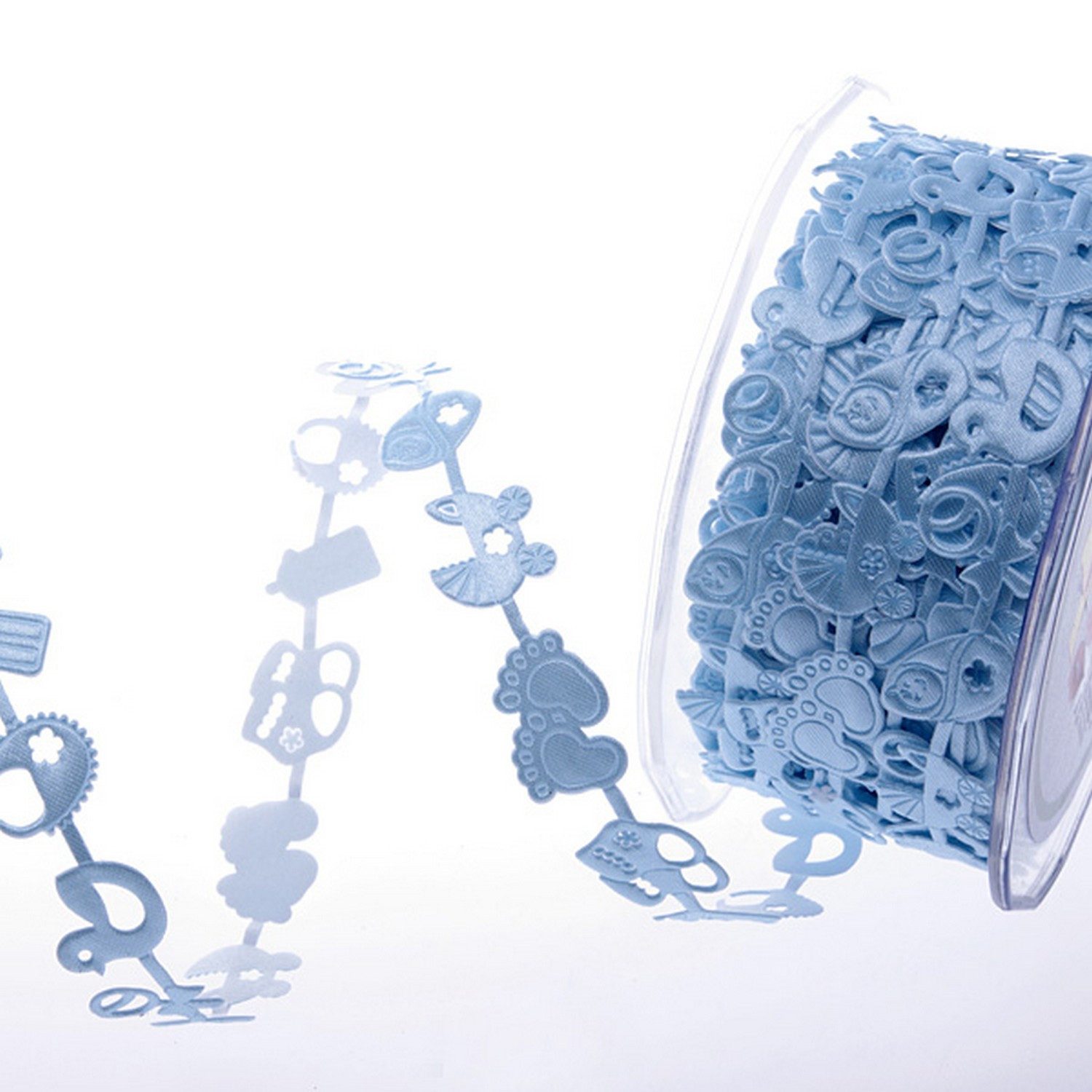 Deko AS Bastelband Klebebordüre "Baby Boy " in hellblau - 20mm - 20m - 98132 070-R, mit Klebefilm