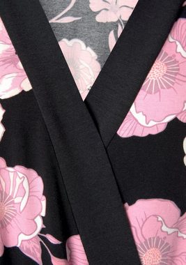 LASCANA Kimono, Kurzform, Baumwoll-Mix, Gürtel, mit weiten Ärmeln und Bindeband