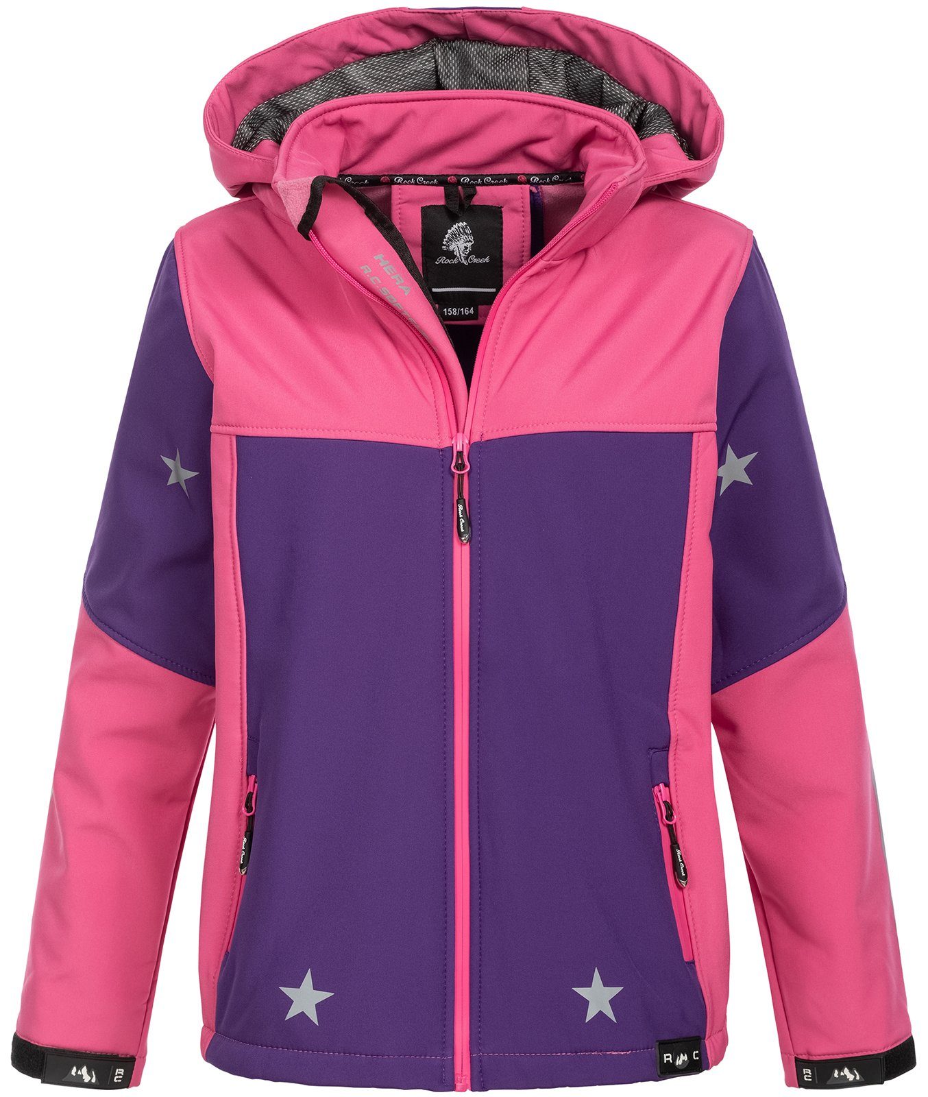 Softshelljacke Creek Softshelljacke Violett Kinder Rock Mädchen KM-100