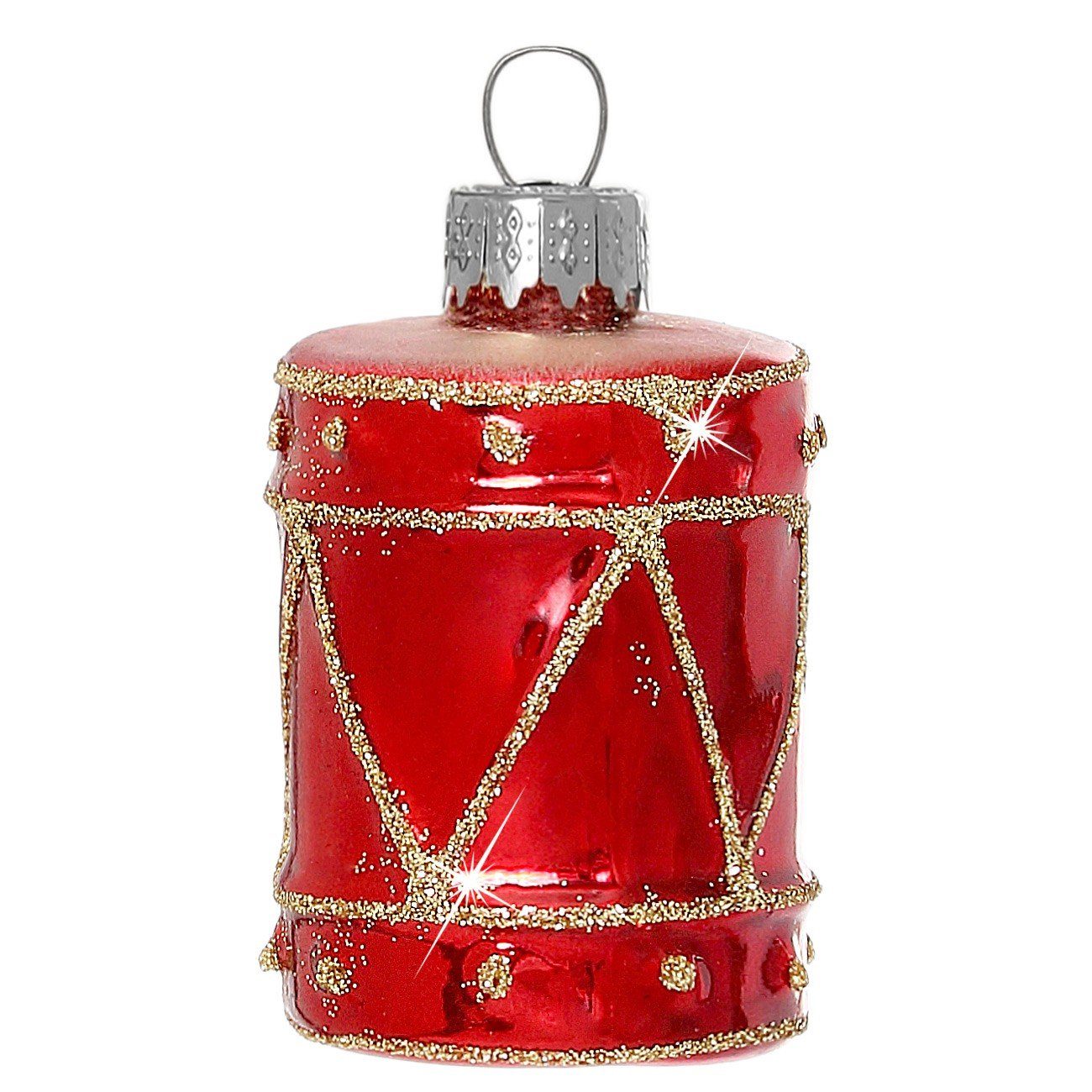 Christbaumschmuck BS363 Trommel Glas Figur Weihnachtsbaum Anhänger