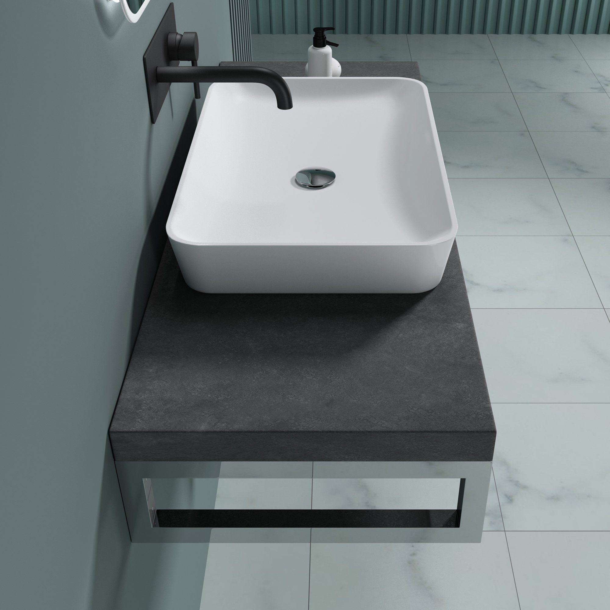 doporro Waschtischplatte für Waschbecken Holzplatte Waschtischkonsole Eiche Badezimmer