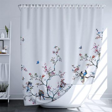 RefinedFlare Duschvorhang Langer Duschvorhang mit weißem Vogel-Drape-Schmetterlings-Print (1-tlg)