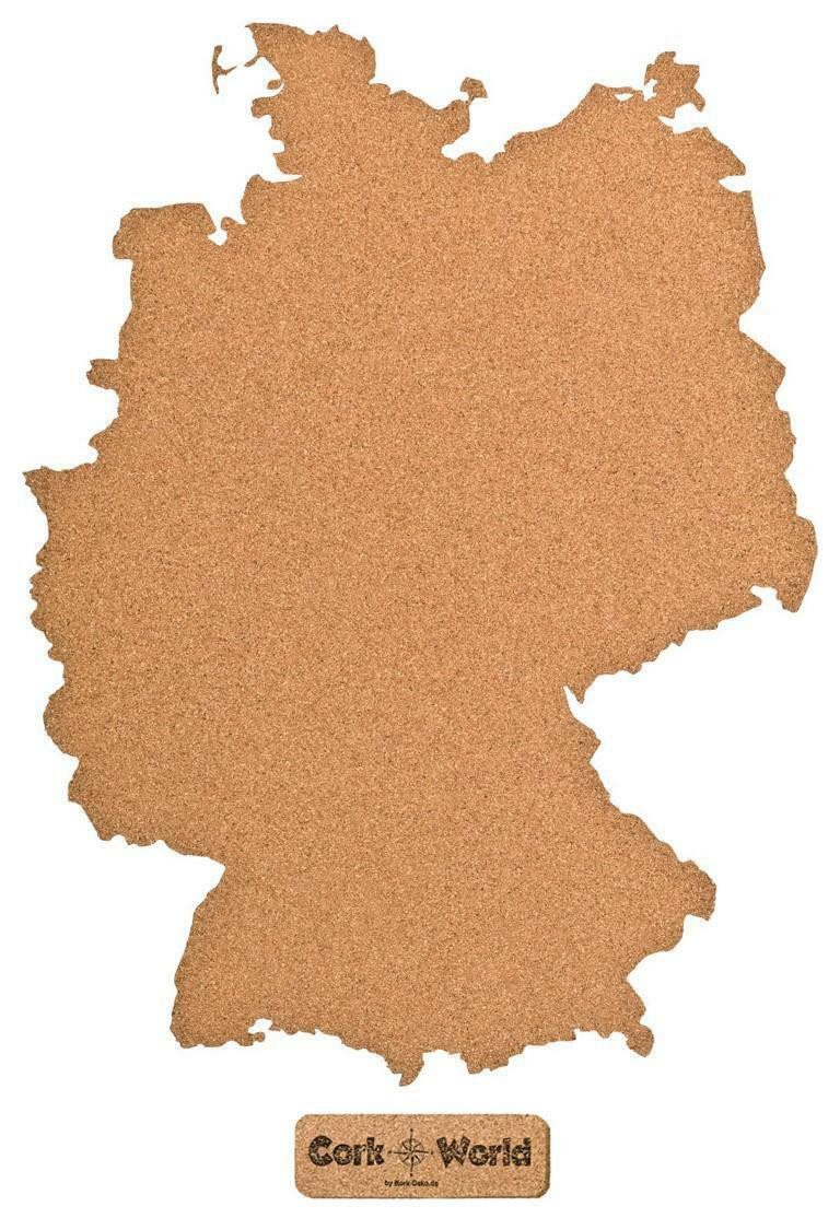 Kork-Deko.de Wanddekoobjekt CORKWORLD – Deutschland als Pinnwand aus Kork