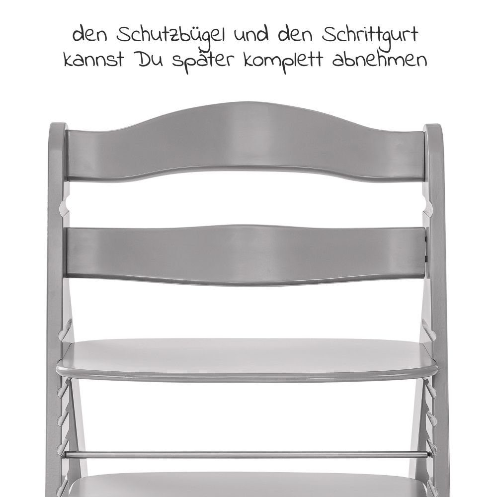 Sitzauflage 5 Babystuhl Alpha (Set, Hochstuhl ab Geburt, Neugeborene, Hauck Plus Aufsatz XL St), Set Essbrett, Newborn für Grau