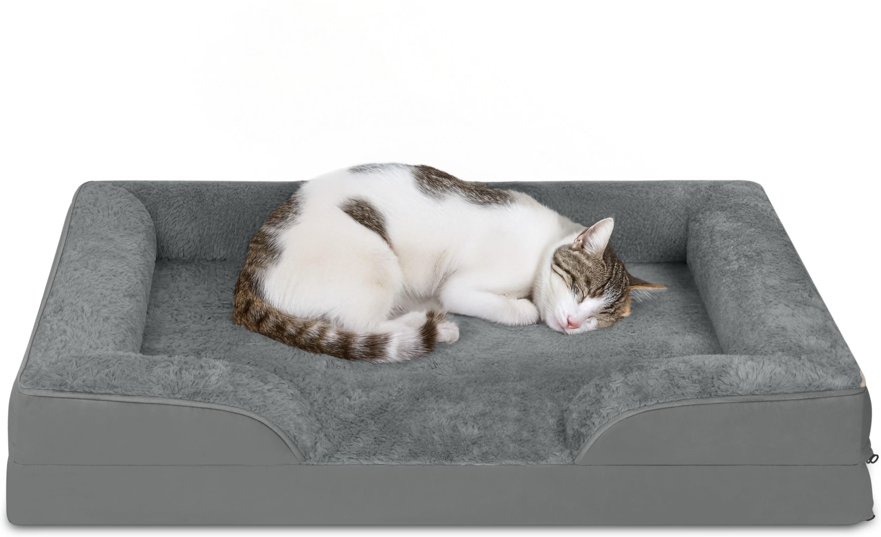 Aspero Tierbett Katzenbett Kotka, 100 % Polyester, Kuschelbett für Katzen mit abnehmbarem Bezug
