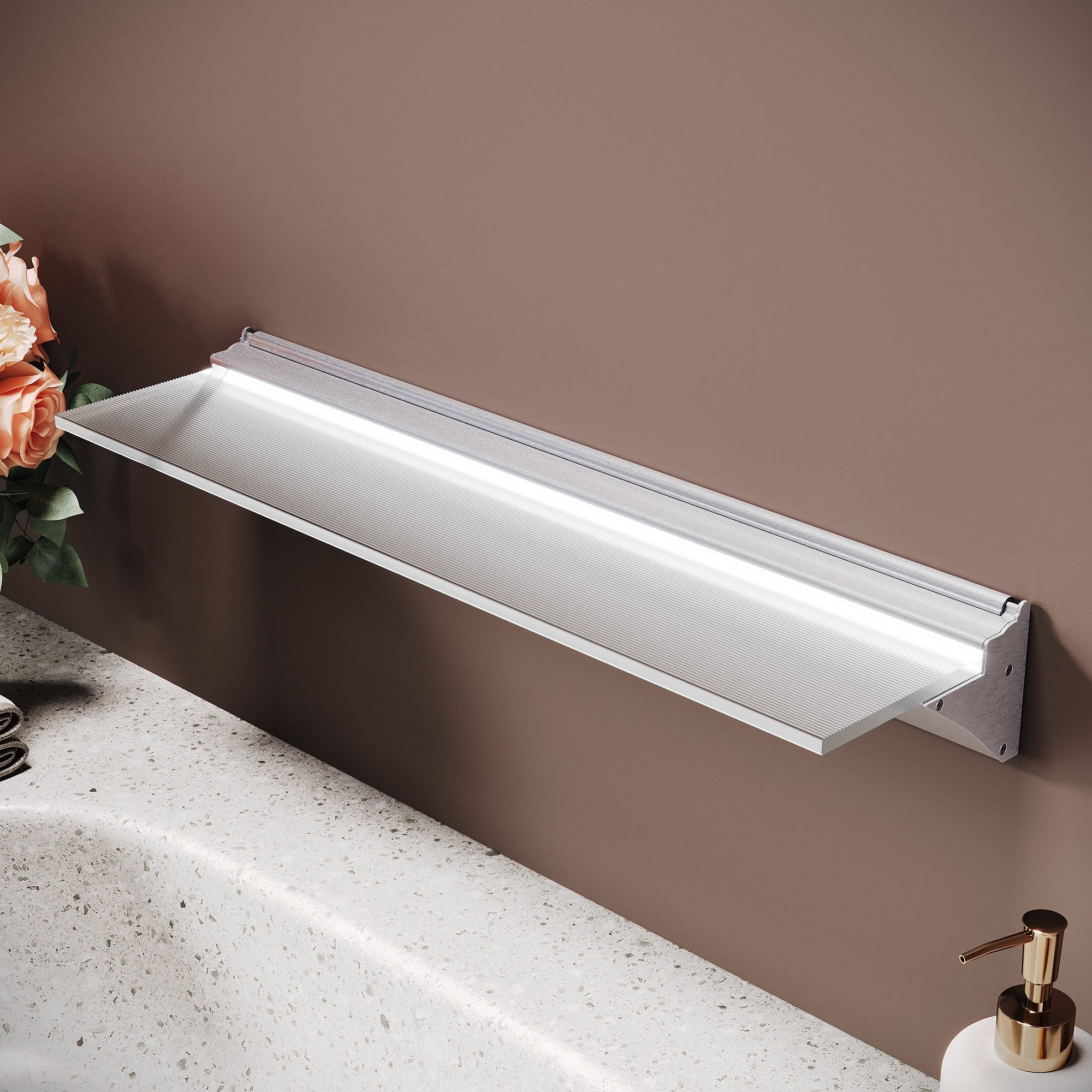 SONNI Wandregal LED-Wandregal mit Beleuchtung & Sensor-3 Lichtfarben,50-100cm, Intelligente Sensorsteuerung mit dreifacher Farbtemperaturumschaltung