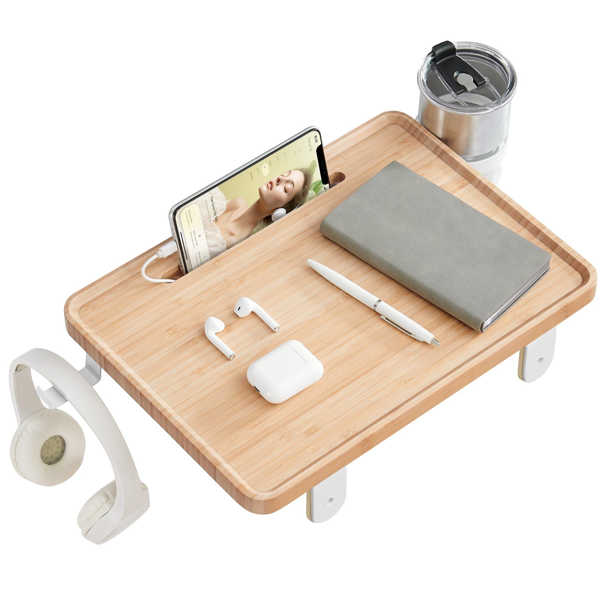 VASAGLE Nachttisch, einhängbar, verstellbar, mit Handyschlitz günstig online kaufen