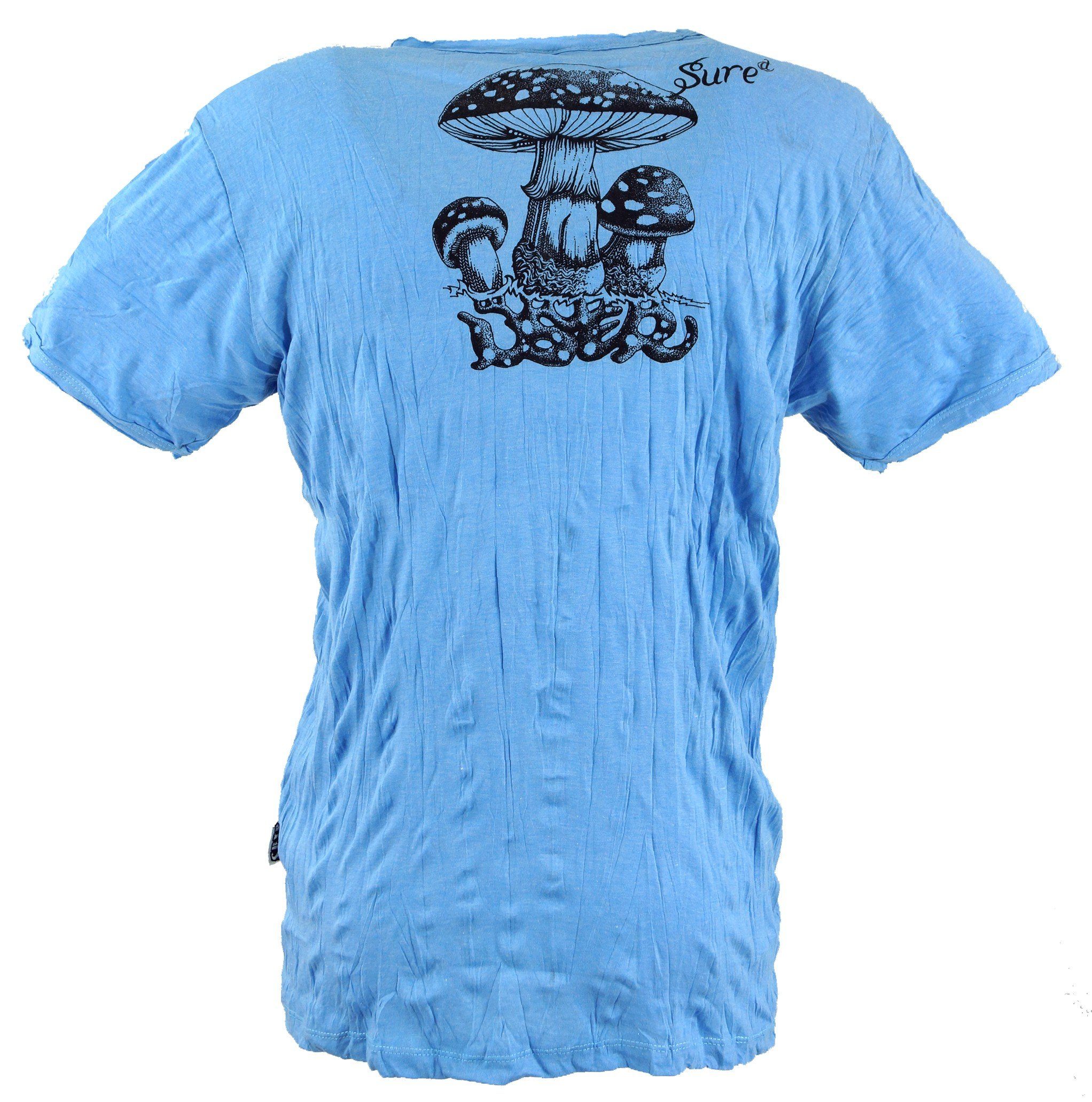 Guru-Shop T-Shirt Sure Herren T-Shirt Fliegenpilz - hellblau Goa Style, Fes günstig online kaufen