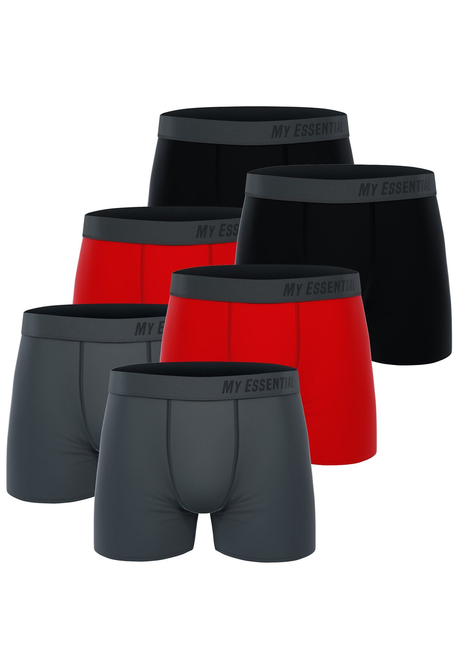 My Essential Clothing Boxershorts My Essential 6 Pack Boxers Cotton Bio (Spar-Pack, 6-St., 6er-Pack) Red