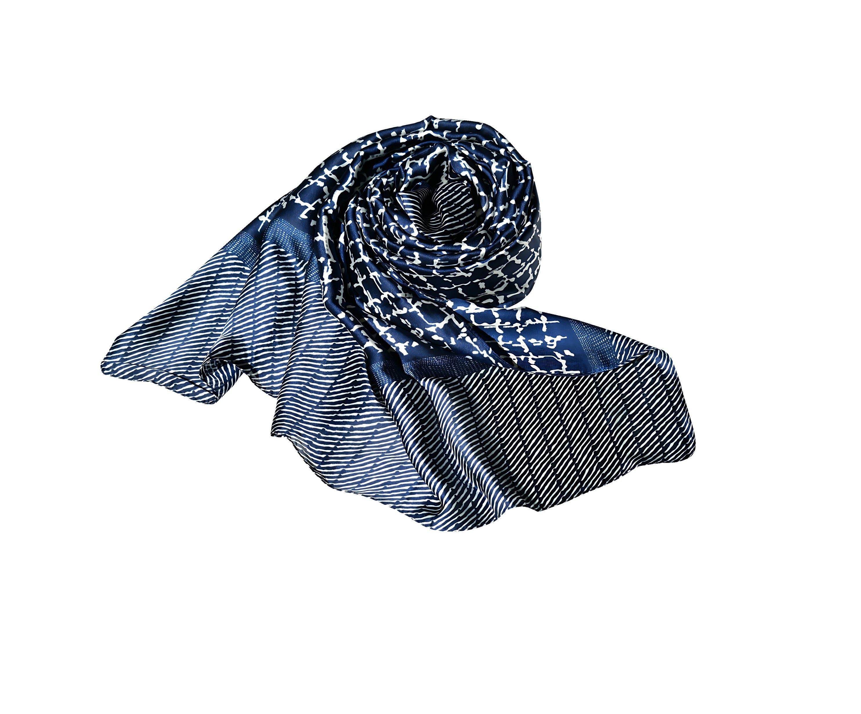 Blue Chilli Schal Hochwertiger Schal Modedesigner bedruckter Seidenschal für Frauen, Stilvoller Kopftuch aus Seide, Party, Eleganz für jedes Outfit Design2