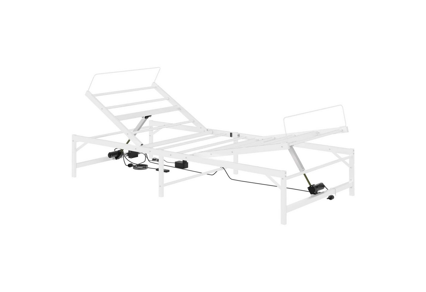 vidaXL Bett Elektrisch verstellbares Bettgestell Weiß 90 x 200 cm Stahl (1-tlg)