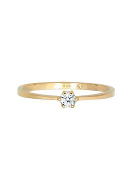 Elli DIAMONDS Verlobungsring Solitär Verlobung Diamant 0.11 ct. 585 Gelbgold