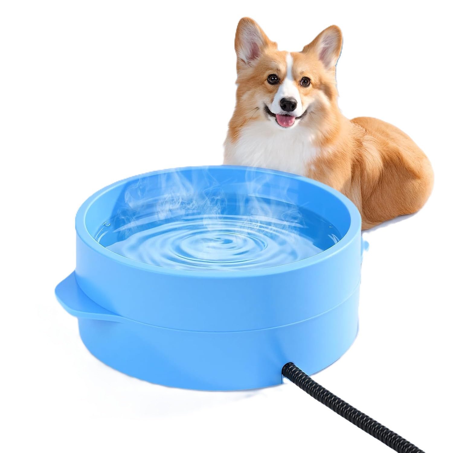 SKUTZTEK Futterstation 3,2L Beheizter Wassernapf Hunde Katzen Kleintiere Anti-Biss Kabel, Kunststoff, leicht zu reinigen, für Innen- und Außeneinsatz, 2 m Kabel