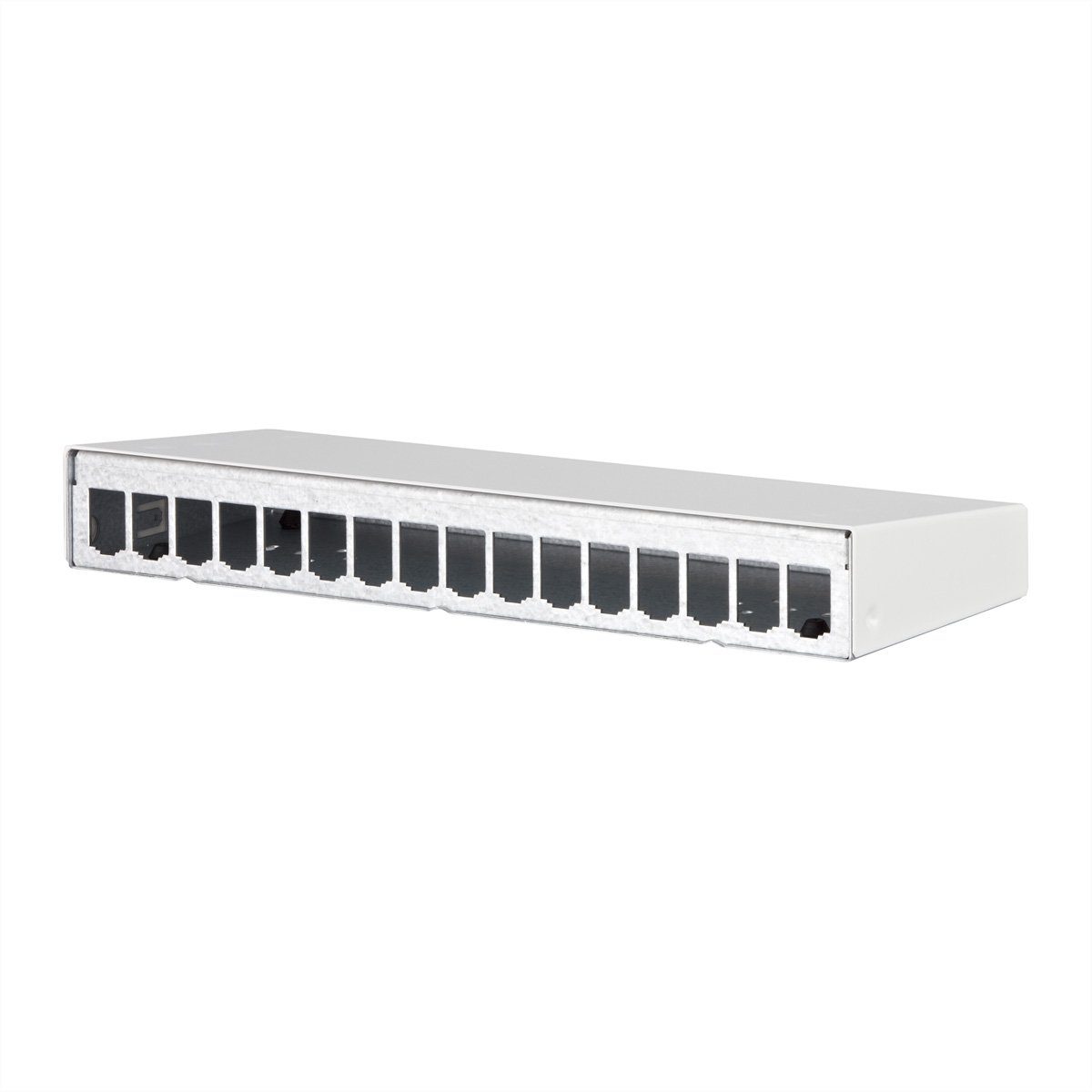 Modul AP-Gehäuse 16 Port reinweiß RAL9010 Netzwerk-Panel