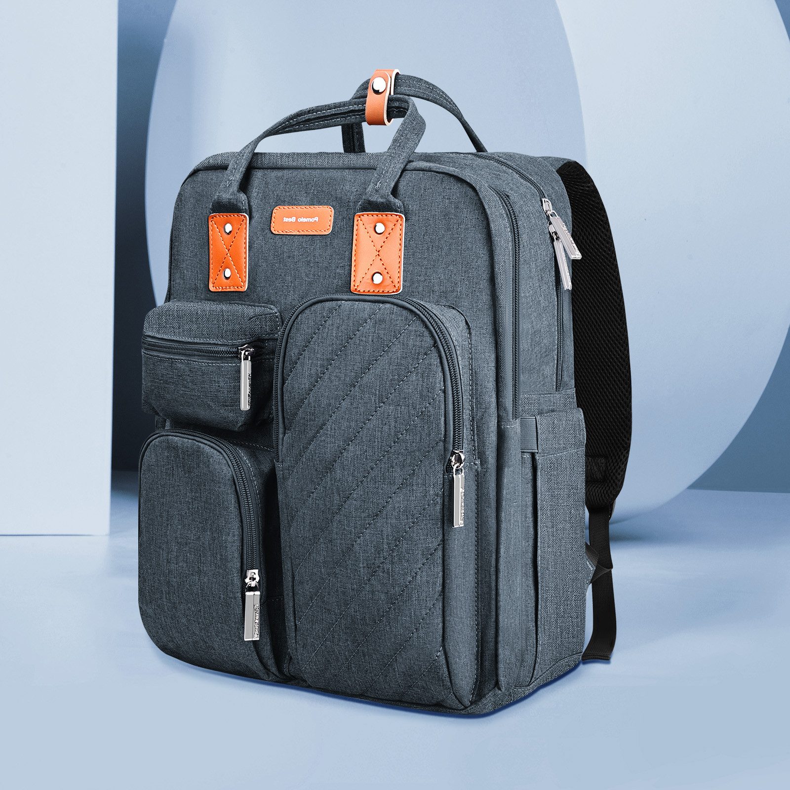 OKWISH Wickelrucksack Wickeltasche Rucksack Baby Multifunktions-Babytaschen Wärmeisolierte (Windeln Babyflasche Milchfläsche Rucksack Tasche mit Flaschenhalter, Multifunktional, Babytasche, für Mama und Papa unterwegs, mit Laptopfach), mit tragbarer mobiler Wickelauflage Schnullerhalter Kinderwagengurte