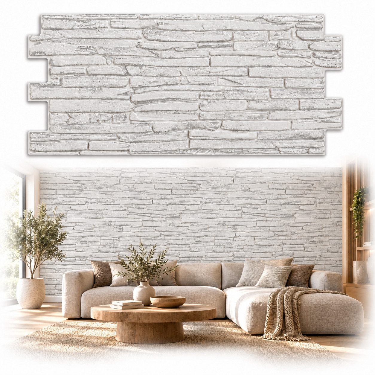 IKHEMalarka 3D Wandpaneel 4qm/10 Stück 3D PVC FLIESEN Wandpaneele, BxL: 50,00x92,00 cm, 4,00 qm, Wandverkleidung PVC-Verkleidung IMITATION OF STONE Stein Imitation