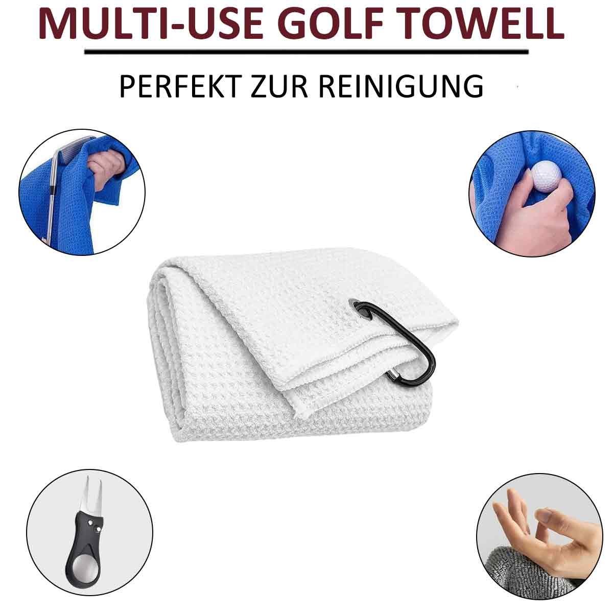 Jormftte Golf-Handtuch Clip Gefaltetes mit Handtücher Golfhandtuch,lustiges weiß