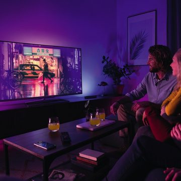 Philips Hue LED Tischleuchte Play White & Color Ambiance Tischleuchte Schwarz - Erweiterung, keine Angabe, Leuchtmittel enthalten: Ja, fest verbaut, LED, warmweiss, Tischleuchte, Nachttischlampe, Tischlampe