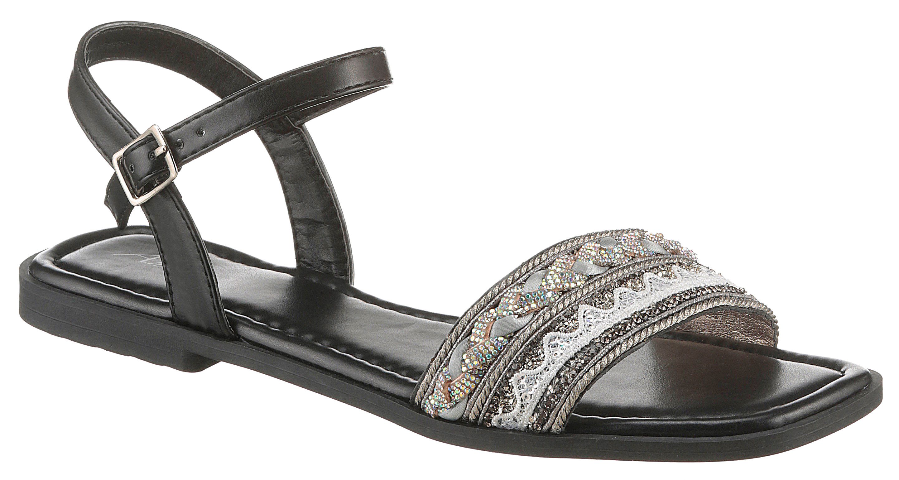 Aniston SHOES Riemchensandale, Sommerschuh, Sandalette, Glitzersteine - NEUE KOLLEKTION
