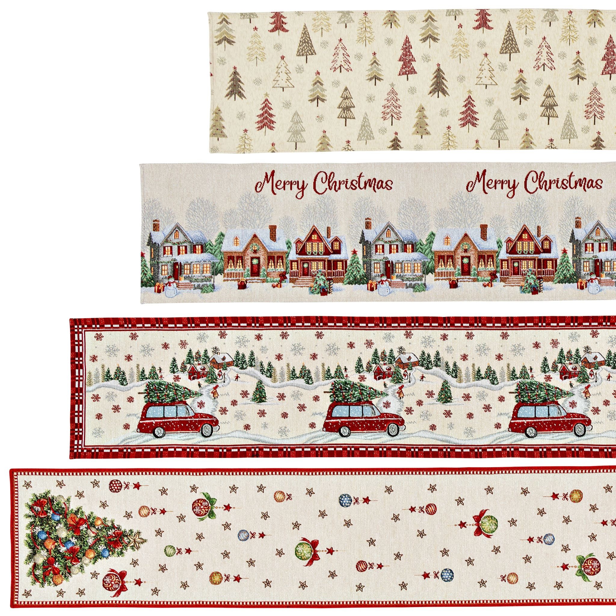 matches21 HOME & HOBBY Tischdecke Retro Weihnachtstischläufer Tannenbaum 183 x 33 cm (1-tlg), Tischläufer für Weihnachten & Advent – Bild 4 von 4