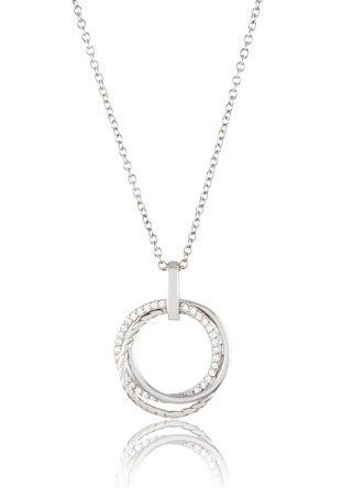 UNIKE JEWELLERY Kette mit Anhänger CLASSY SHINNY KREISE VERSCHLUNGEN, UK.CL.1204.0032, mit Zirkonia (synth)