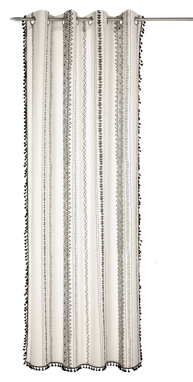 Albani Vorhang Ösenvorhang MADU, Weiß, B 135 cm, L 245 cm, Ösen, halbtransparent