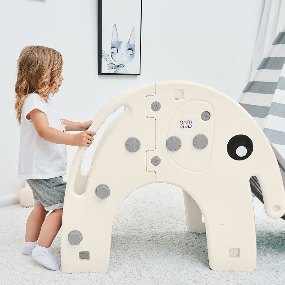 Elefant - Baby / Vivo / Grau Kinderrutsche Rutsche Indoor-Rutsche Weiß