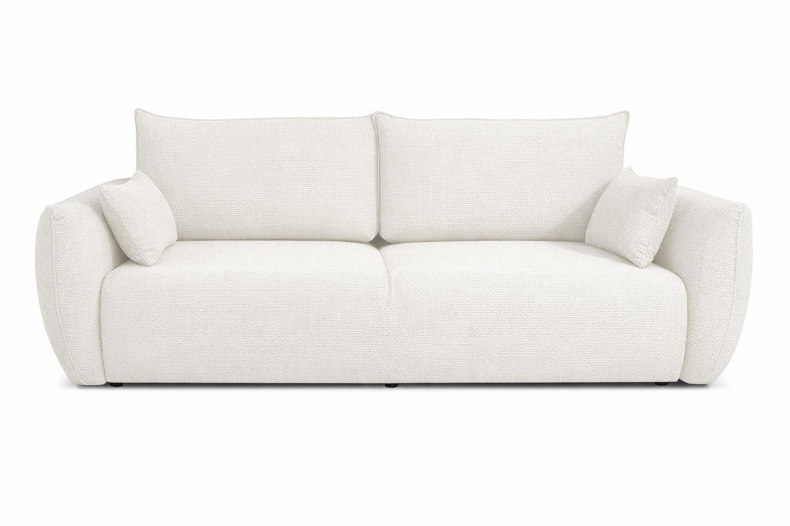 Kaiser Möbel Schlafsofa Sofa mit Schlaffunktion und Bettkasten,Chenille-Stoff FLOW, Zephira, Schlafsofa, Integrierter Bettkasten aus weißer Möbelplatte