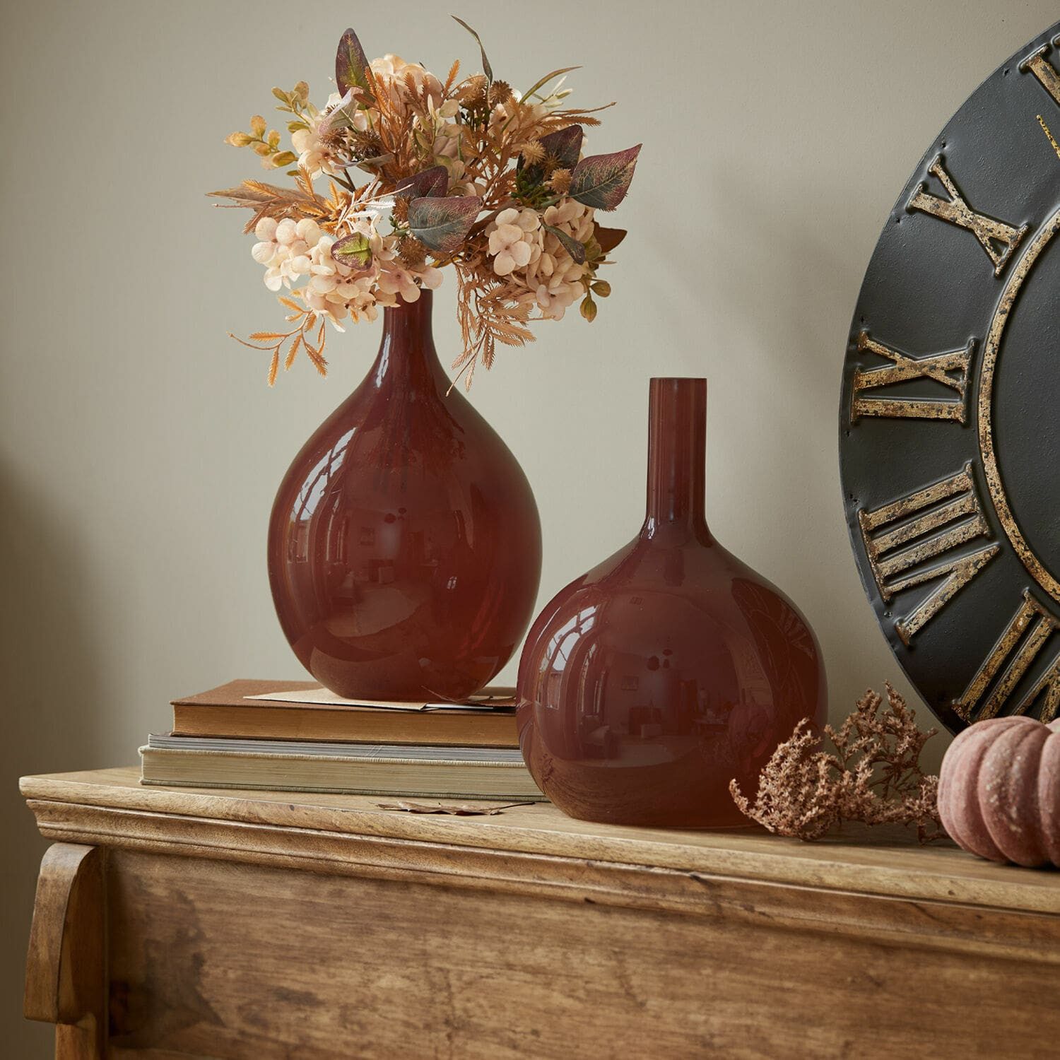 Mirabeau Tischvase Vase 2er Set Erlunda bordeaux