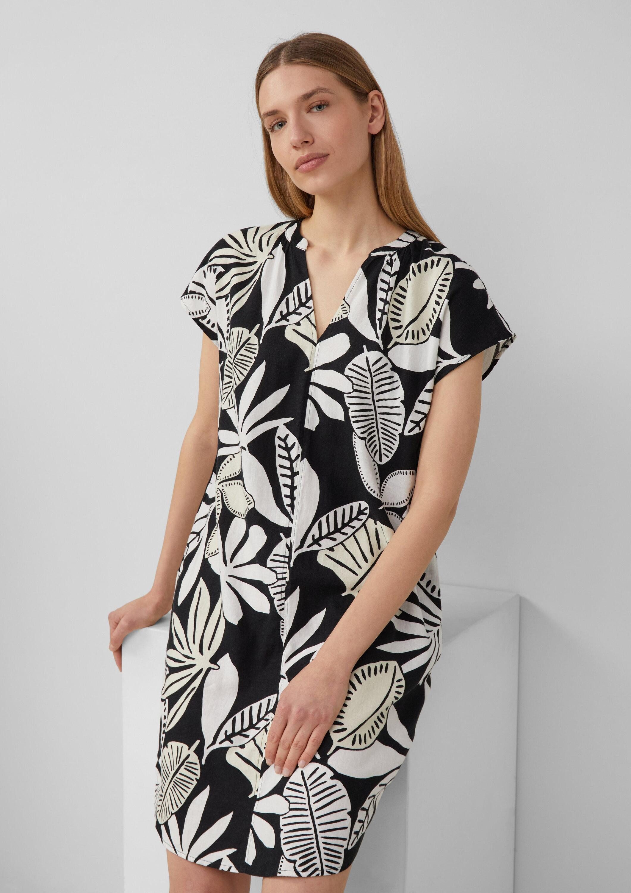 s.Oliver Minikleid Kleid Blusenkleid aus Leinenmix mit Eingrifftaschen