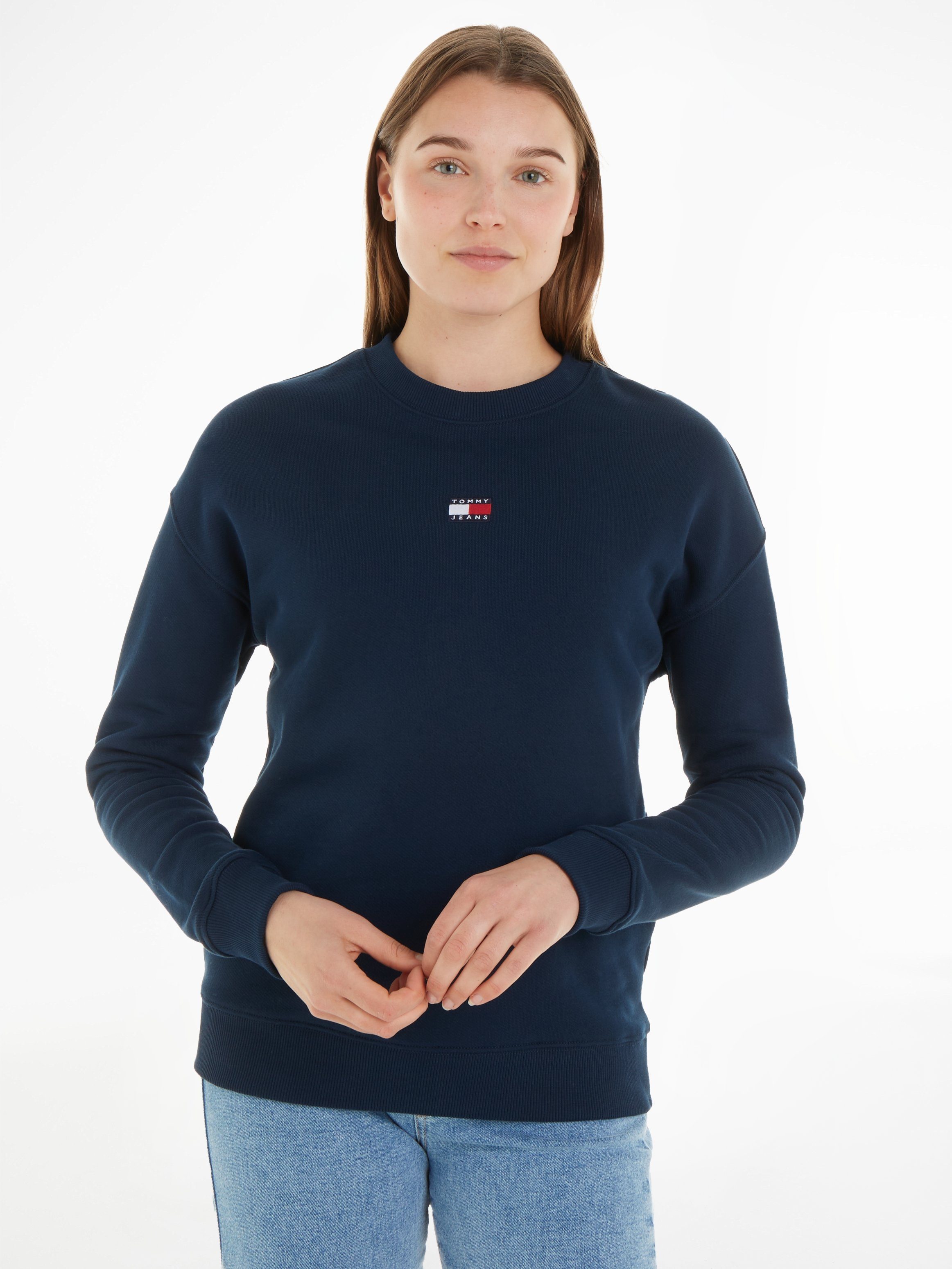 Tommy Jeans Sweatshirt mit Dropshoulder-Design und Frontlogo Dark Night Navy