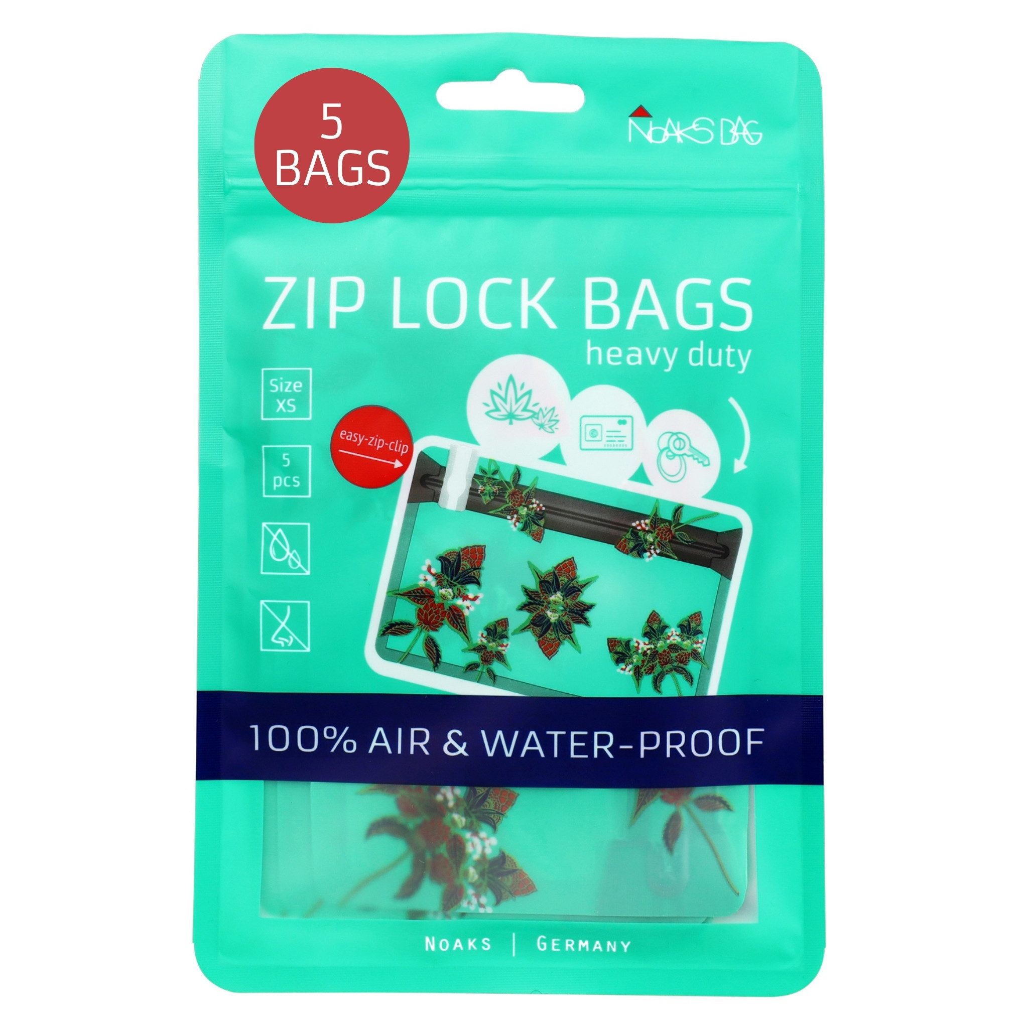 Noaks Packsack Noags Bag, Flower, wasserdicht, geruchsdicht, undurchsichtig