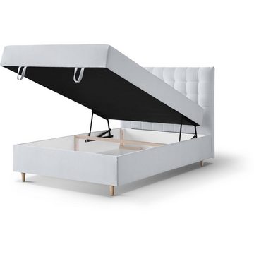 Beautysofa Polsterbett Amor (Taschenfederkern, Bettkasten, Liegefläche 120x200 cm), Bett im skandinavisches Stil