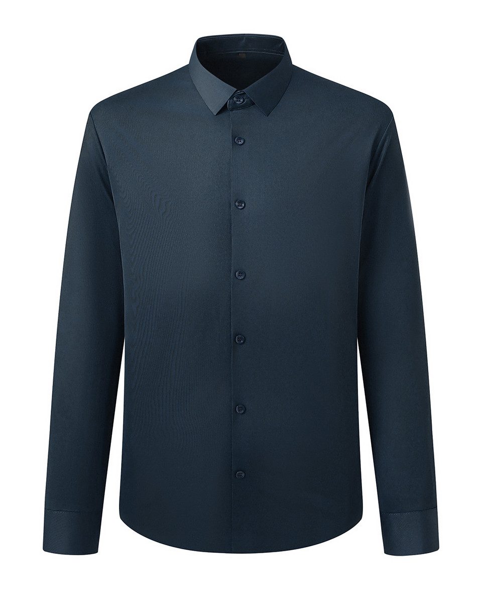 Allthemen Businesshemd bügelfrei Langarmhemd Herren hochelastisch Oberhemd Unifarben