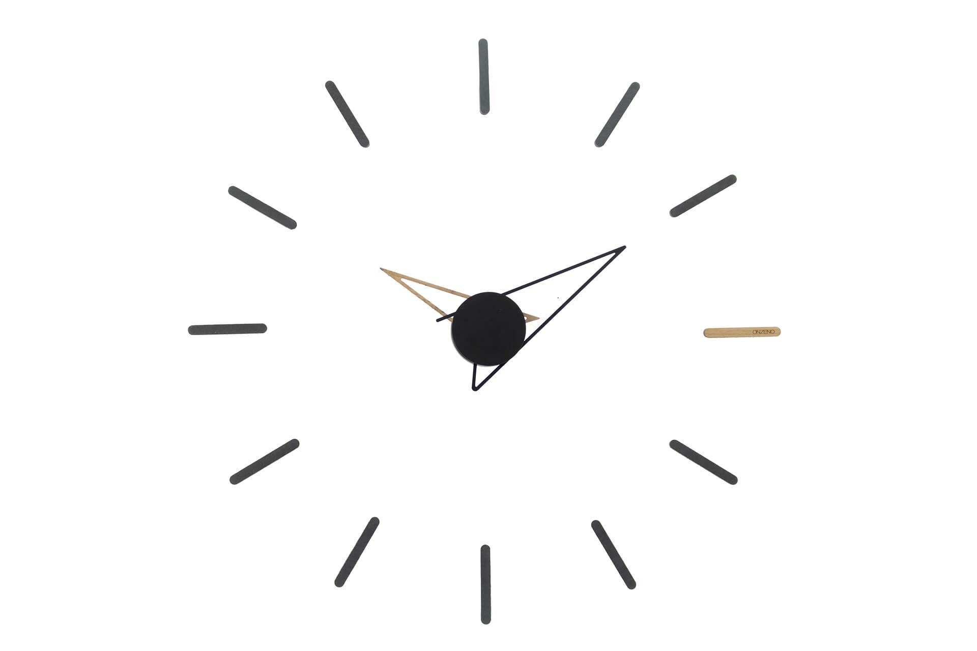 ONZENO Wanduhr THE MINIMALIST. 80x80x0.9 cm (handgefertigte Design-Uhr)