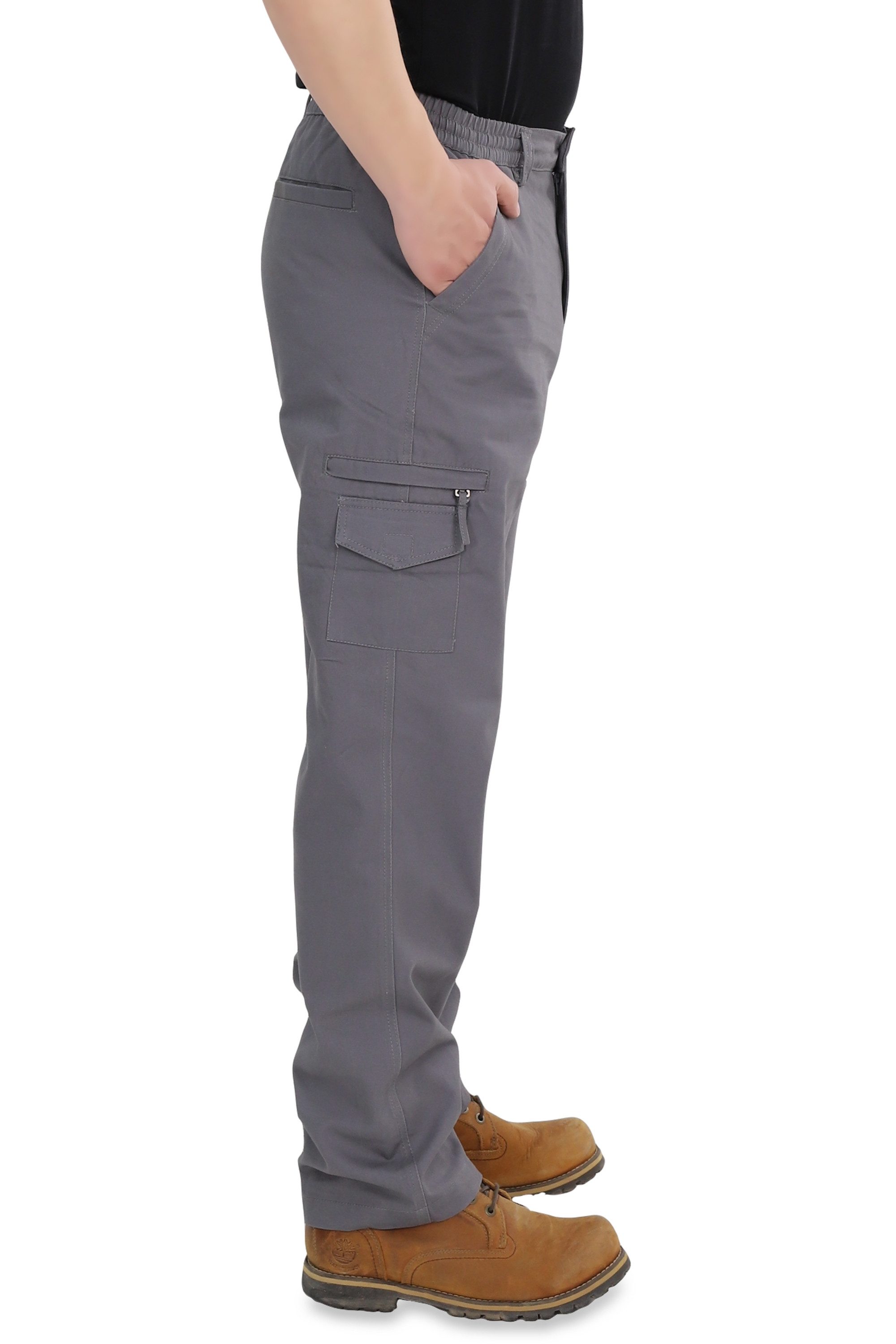 Ben Creek Cargohose J03 lange unifarbene Outdoor Freizeithose mit Multitaschen