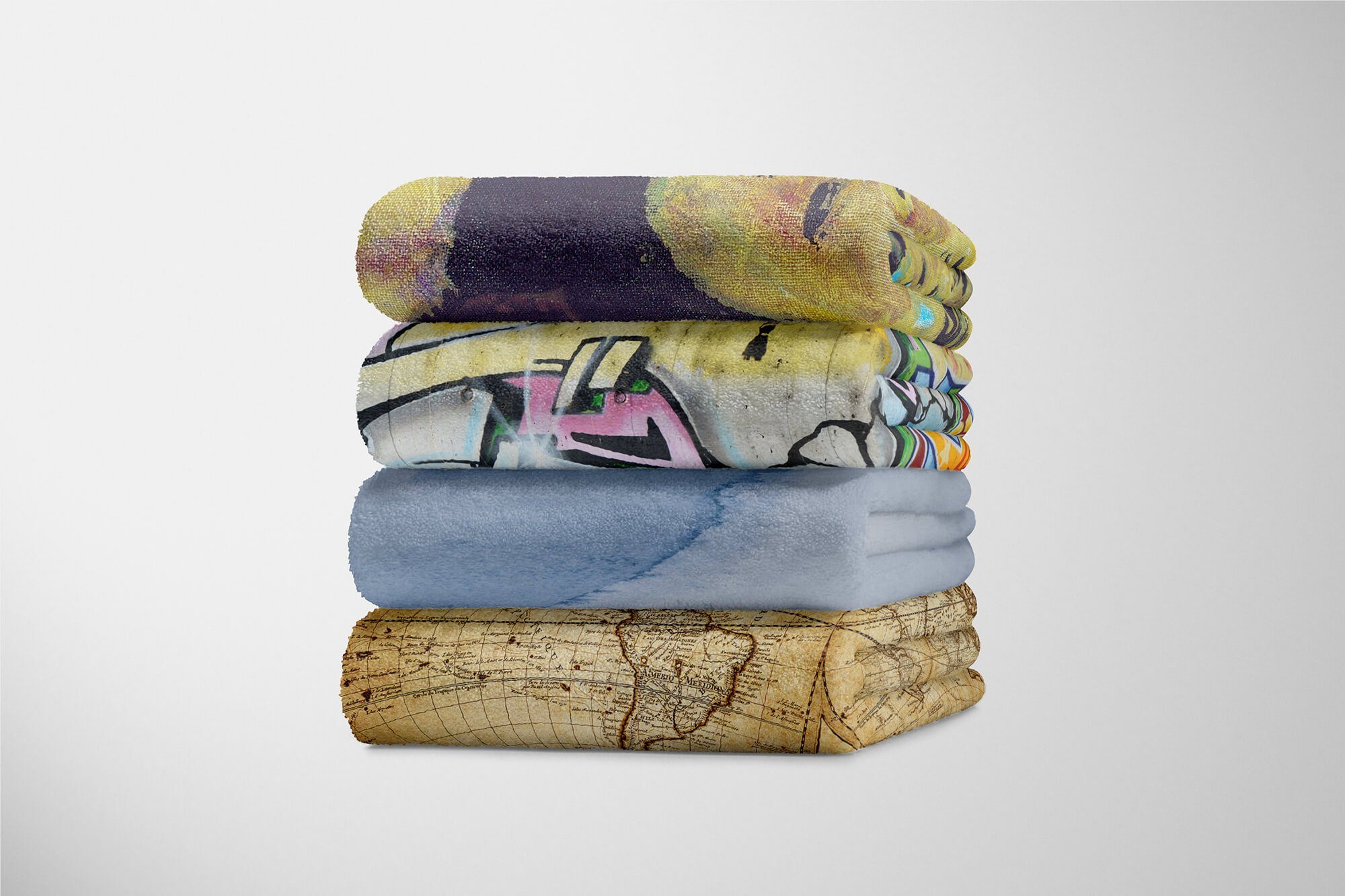 Fotomotiv Strandhandtuch Art Handtücher mit Eis, Handtuch Handtuch Kuscheldecke Boot (1-St), Baumwolle-Polyester-Mix Sinus Fotokunst Saunatuch