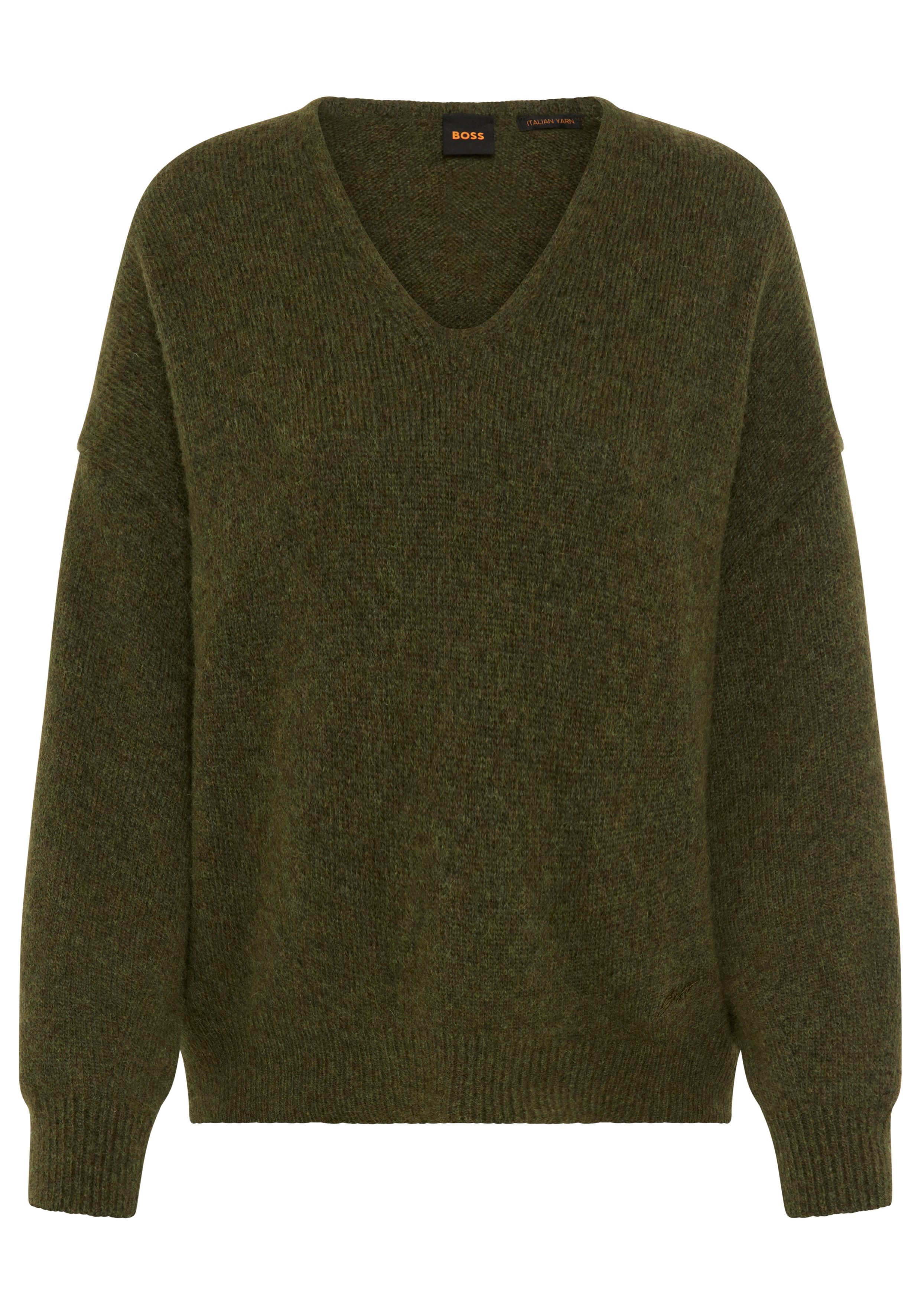 BOSS ORANGE Strickpullover Fondyssa Premium Damenmode im Relaxed Fit, V-Aus günstig online kaufen