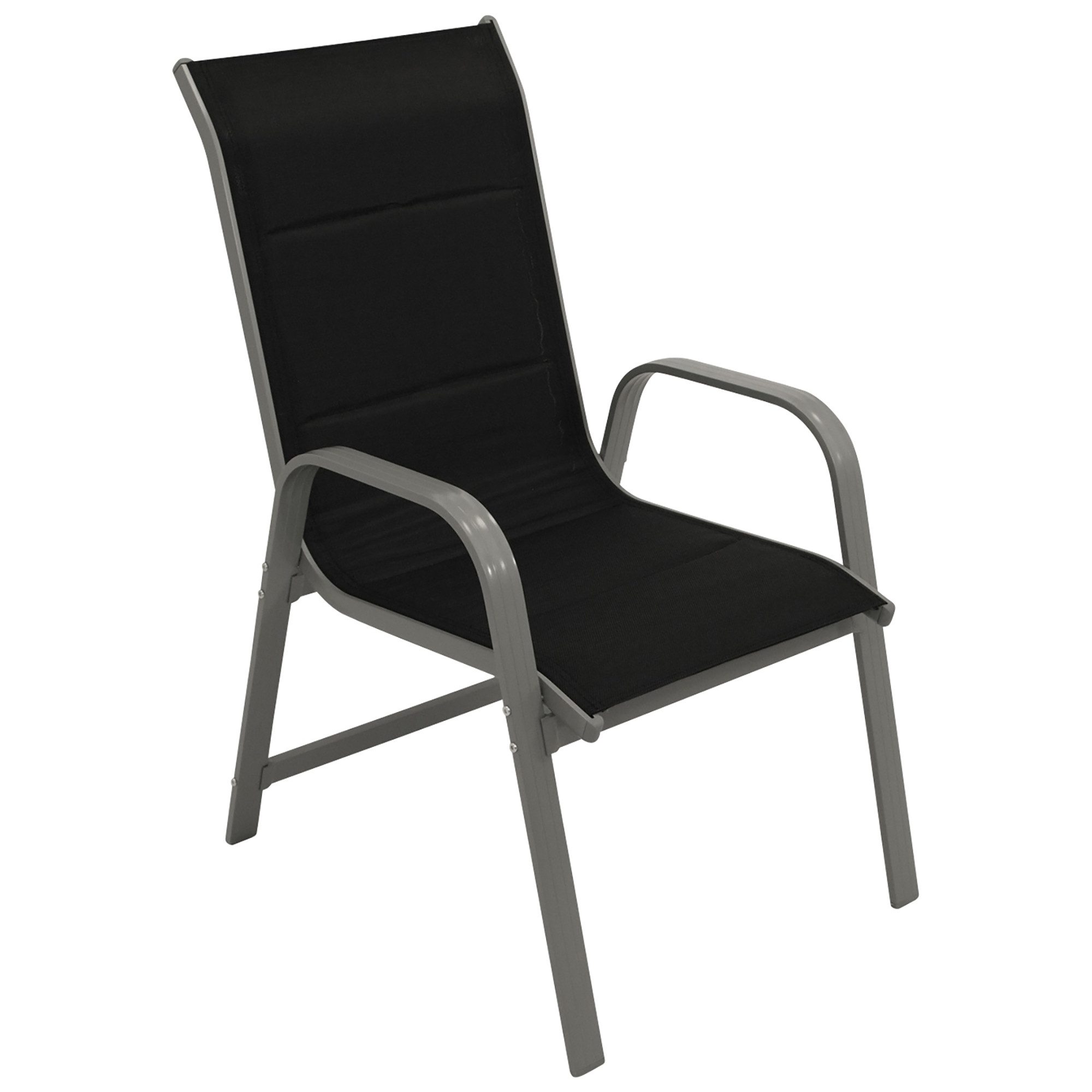 TPFGarden Gartenstuhl ASHFORD (2 er Set Stapelsessel - Hochlehner silbergrau), Hochwertiger Outdoor Stuhl mit den Maßen (BxHxT): 55 x 100 x 75 cm