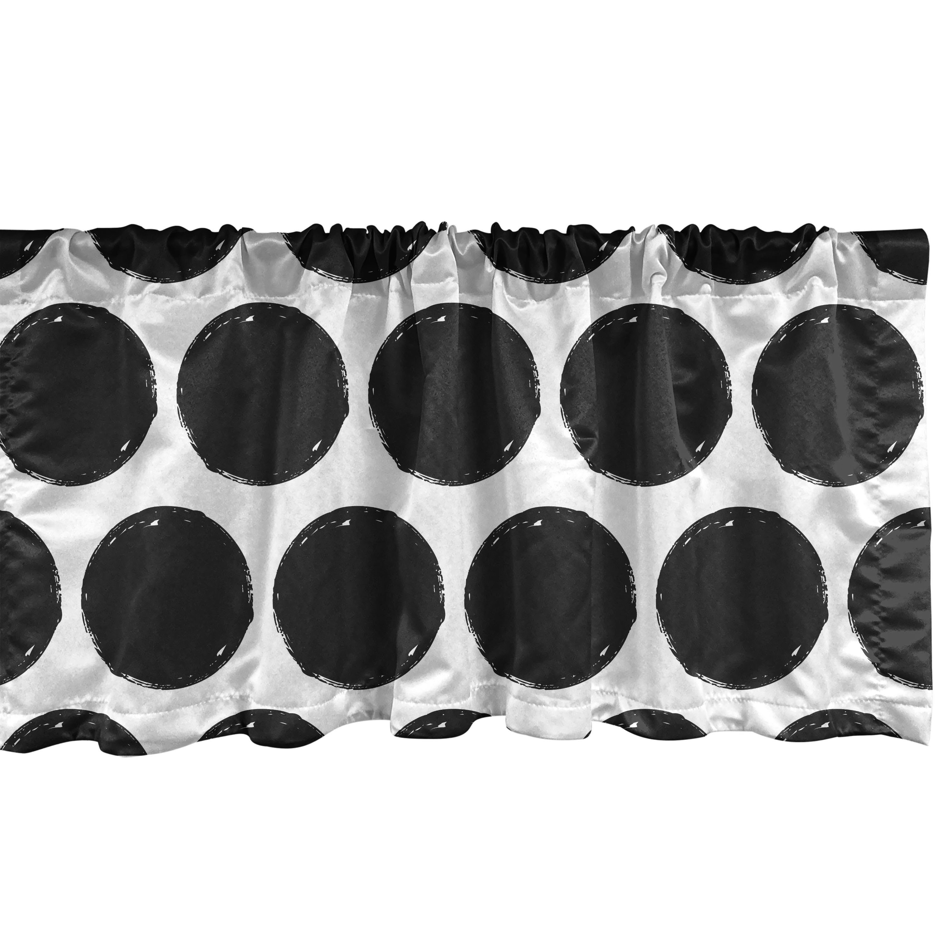 Scheibengardine Vorhang Volant für Küche Schlafzimmer Dekor mit Stangentasche, Abakuhaus, Microfaser, Kreise Grungy Runde Formen