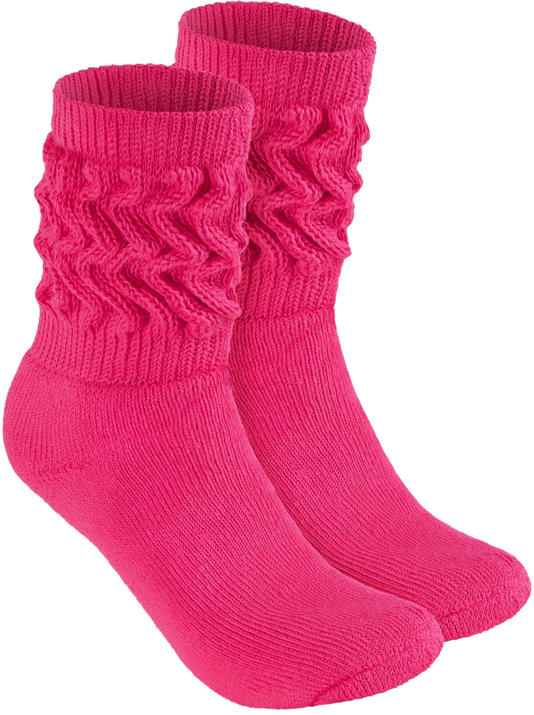 BRUBAKER Schoppersocken Slouch Socken - Damen Fitnesssocken (80s Style, 1-Paar, Baumwolle) Knit Sportsocken für Fitness, Yoga, Workout, Gymnastik und Wellness
