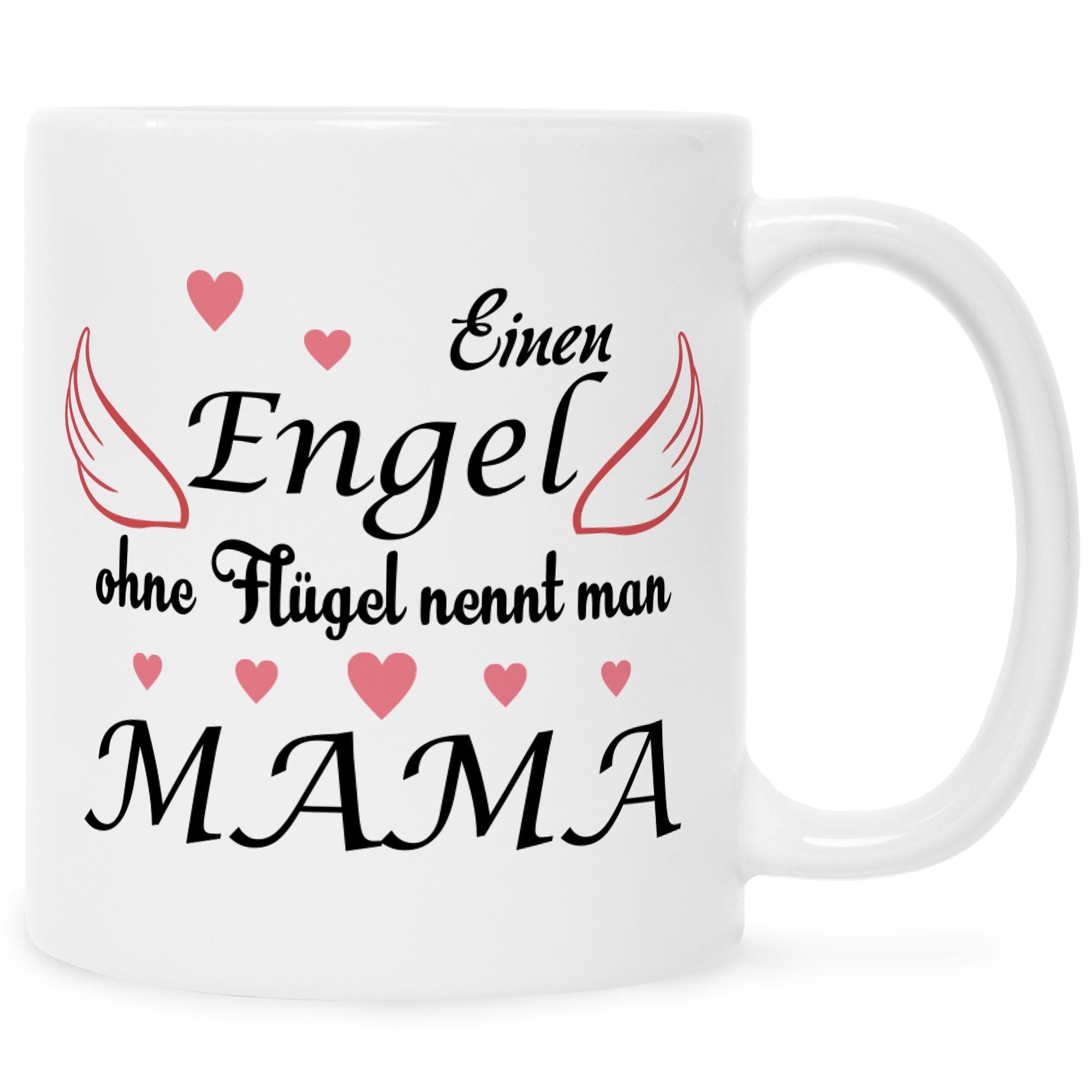GRAVURZEILE Tasse Bedruckte Tasse mit Spruch - Engel ohne Flügel - Herzliche Geschenke - Geschenk für Mama zum Muttertag Geburtstag Valentinstag Weihnachten - für Frauen für Sie Weiß