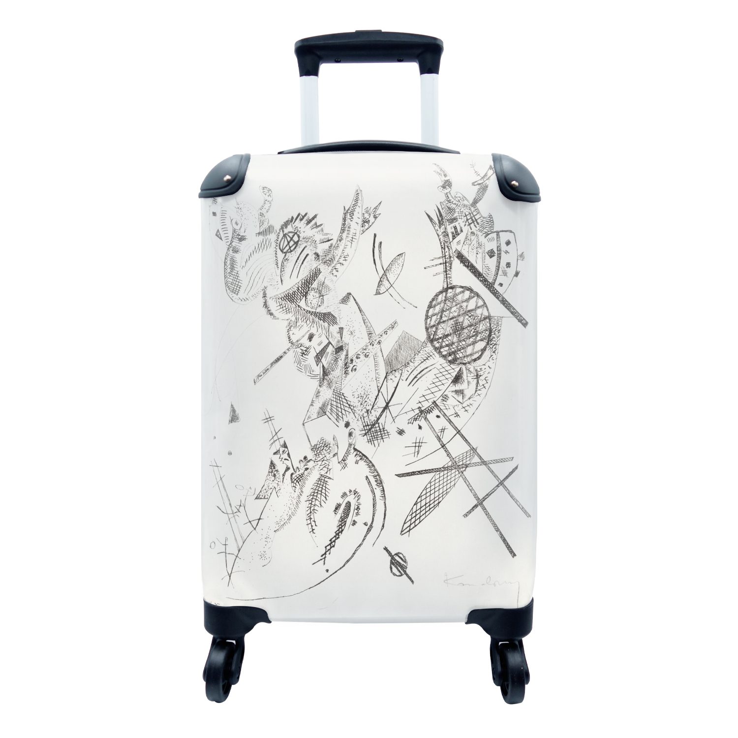 Ferien, Reisekoffer Kandinsky, Reisetasche Trolley, - Handgepäckkoffer rollen, MuchoWow für 4 Handgepäck Kleine mit Rollen, Welten