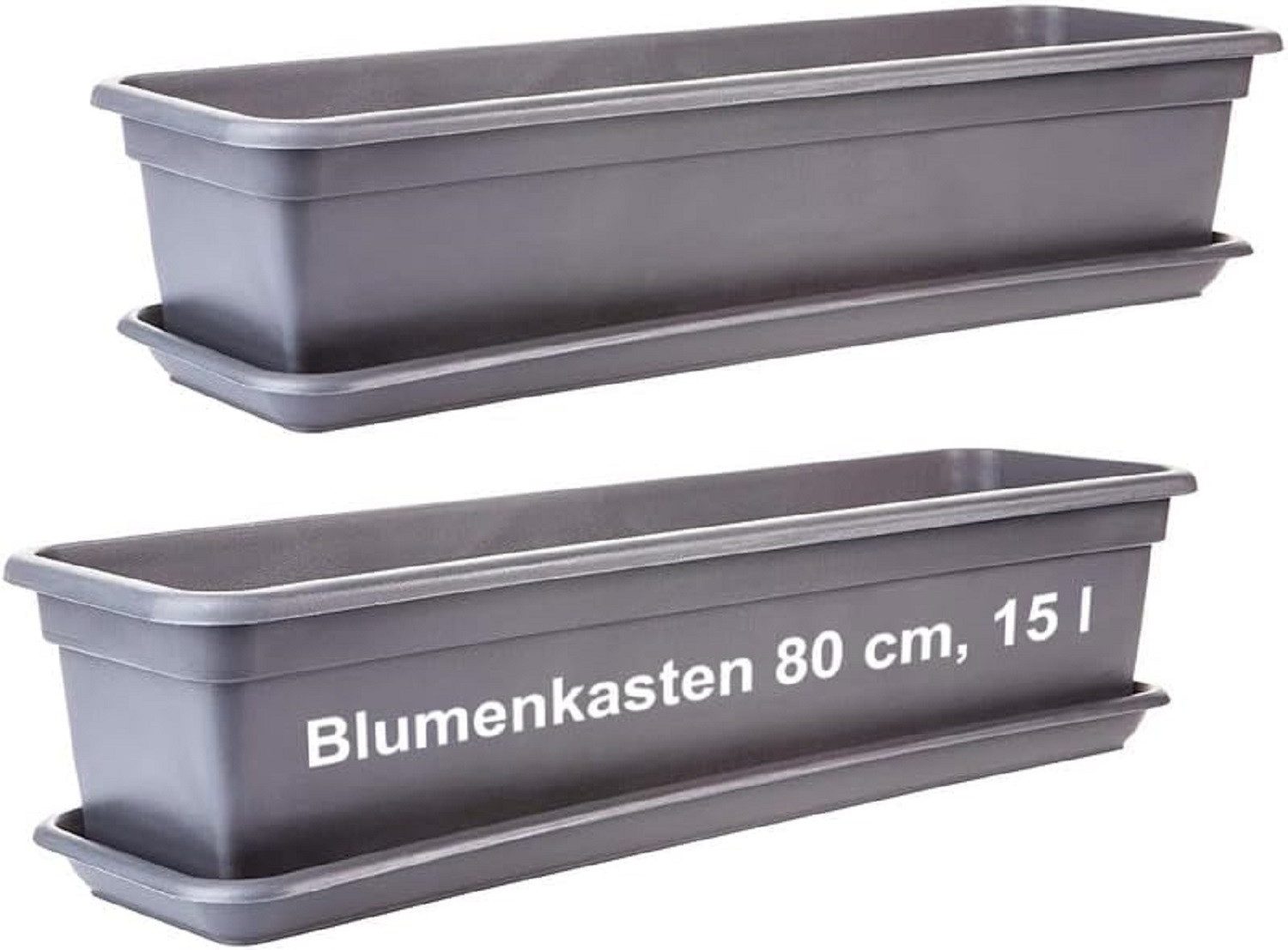 2friends Blumenkasten 2er-Pack, mit Untersetzer aus Kunststoff 80T x 17B x günstig online kaufen