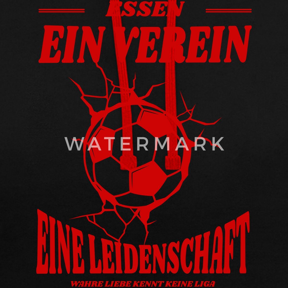 Spreadshirt Hoodie Essen Fußball Fan Leidenschaft Unisex Kontrast Hoodie (1-tlg)