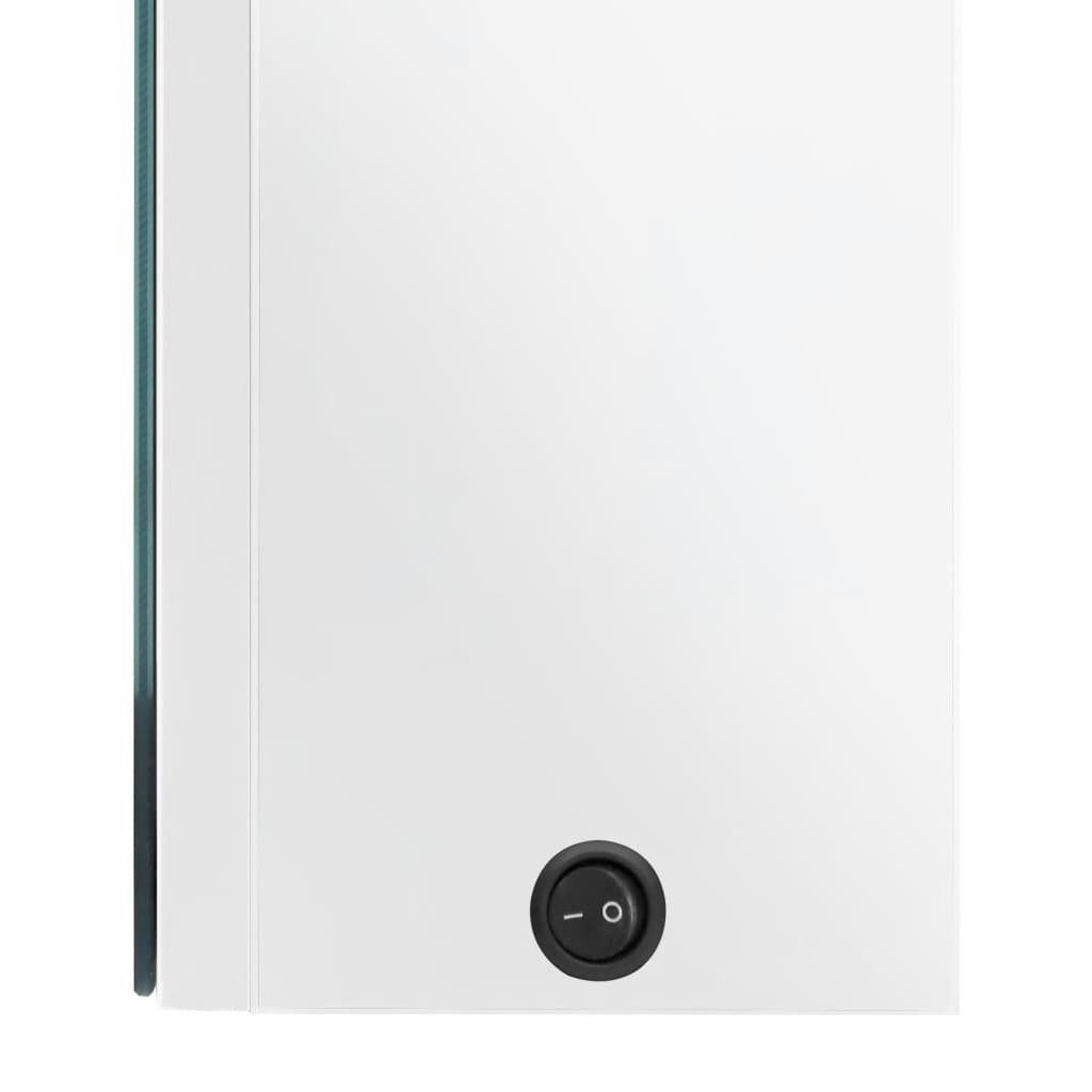 vidaXL Badezimmerspiegelschrank Weiß fürs (1-St) 50x13x70 LED-Spiegelschrank Bad Glänzend cm Hochglanz-Weiß