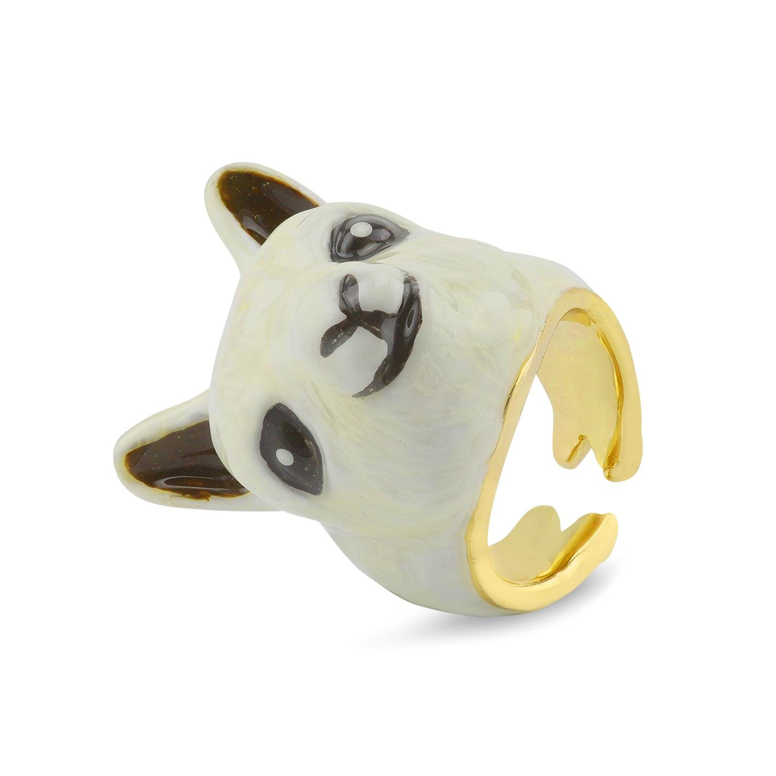 Monkimau Fingerring Alpaka Ring vergoldet (Packung), 18 Karat vergoldet