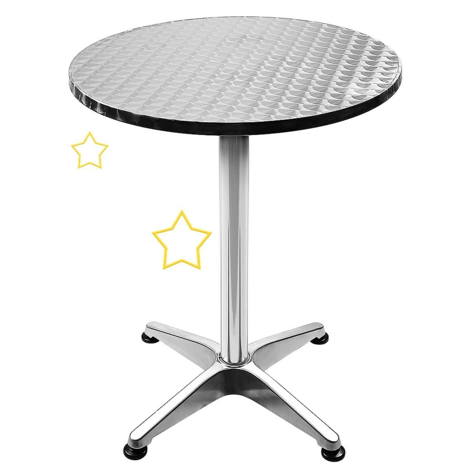 LuxusKollektion Bistrotisch Bistrotisch höhenverstellbar klappbar 2in1 60x60cm (1-St)