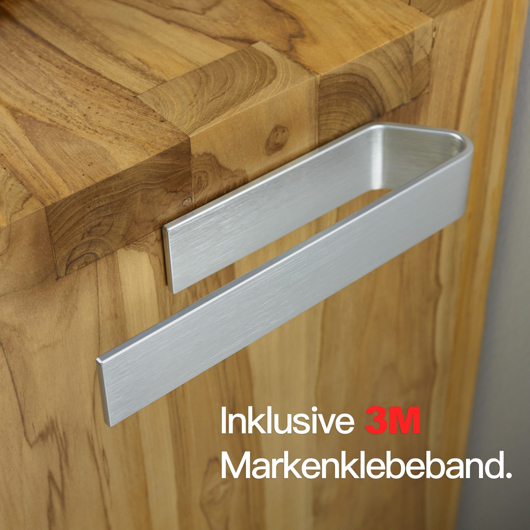 Designfabrik Hamburg Handtuchhalter ohne Bohren, Handtuchstange zum Kleben, Handtuchring selbstklebend, inkl. Markenklebeband für besonders starken Halt – Bild 4 von 5