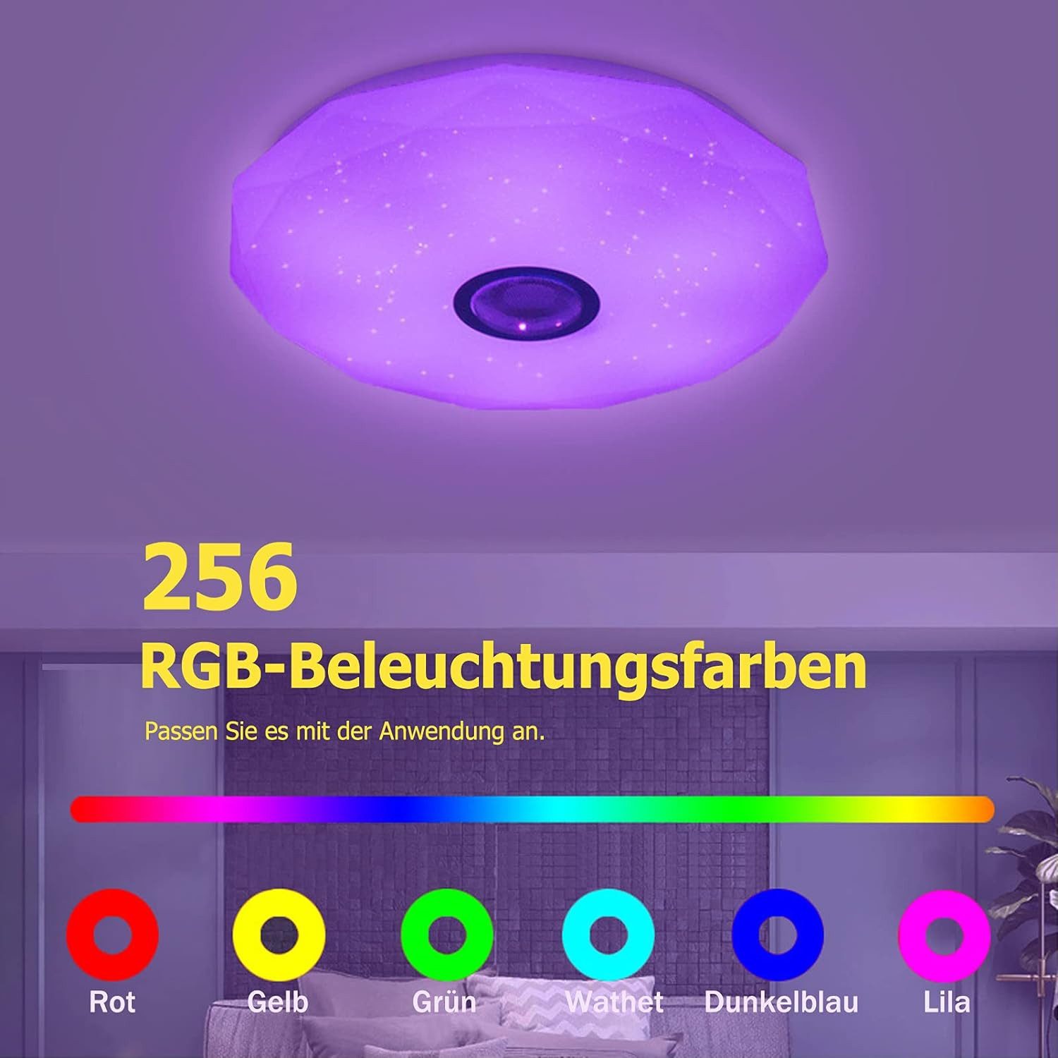 Forrlite Deckenleuchte Bluetooth Deckenlampe,48W Deckenleuchte mit Bluetoot günstig online kaufen